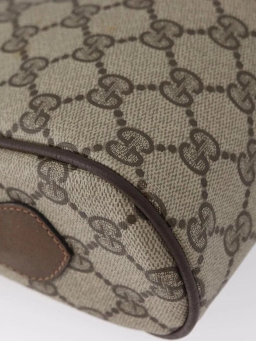 GUCCI GG Supreme Web Sherry Line Bag PVC Beige Gold - Picture 5 of 16